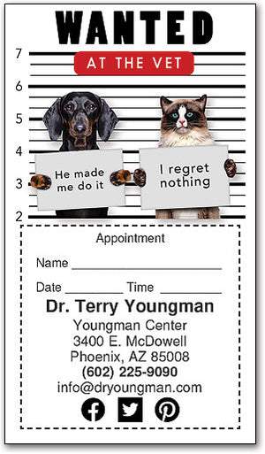 Wanted Pets Sticker Appointment Card