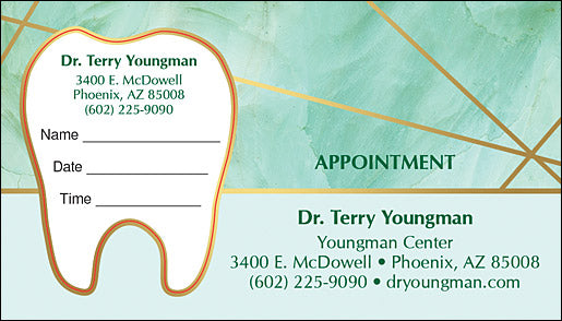 Marble Tooth Sticker Appointment Card