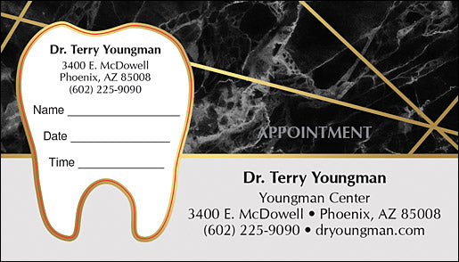 Marble Tooth Sticker Appointment Card