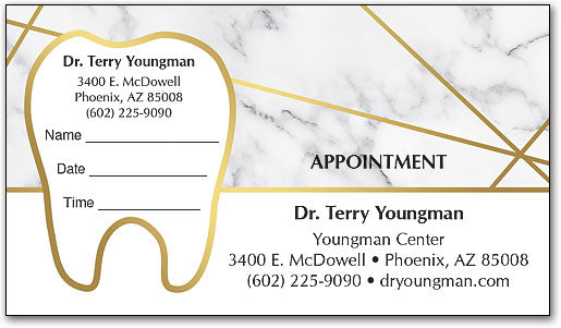 Marble Tooth Sticker Appointment Card