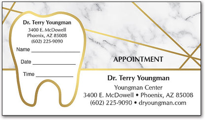 Marble Tooth Sticker Appointment Card