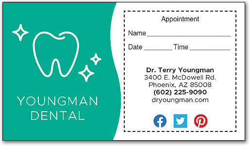 Tooth Sparkle Sticker Appointment Card