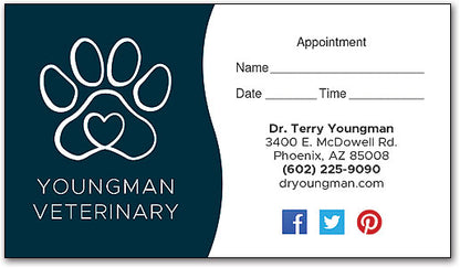 Heart Paw Sticker Appointment Card