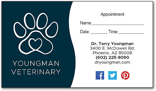 Heart Paw Sticker Appointment Card