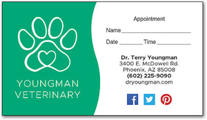 Heart Paw Sticker Appointment Card