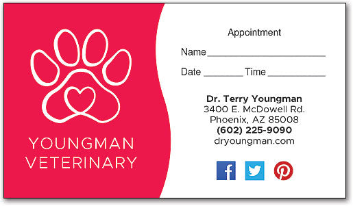 Heart Paw Sticker Appointment Card