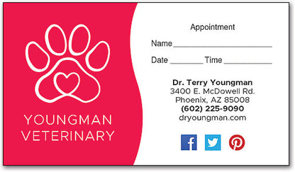 Heart Paw Sticker Appointment Card