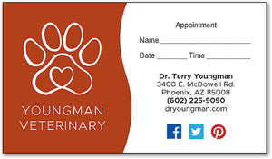 Heart Paw Sticker Appointment Card