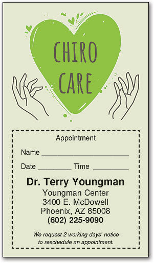 Green Love Sticker Appointment Card