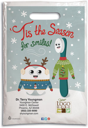 Ugly Sweater Smiles Plastic Supply Bags