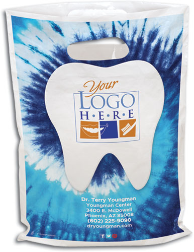 Tie Dye Tooth Plastic Supply Bag