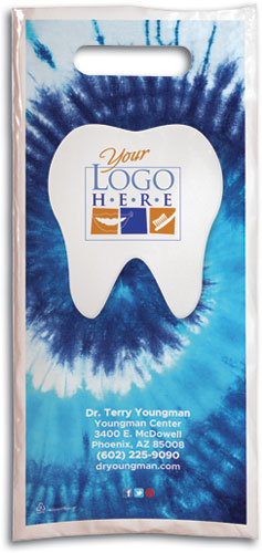 Tie Dye Tooth Plastic Supply Bag