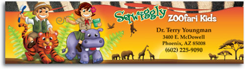 Sqwiggly® Zoofari Kids Bookmark