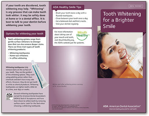 ADA Brochure: Tooth Whitening For a Brighter Smile