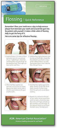 ADA Brochure: Flossing Quick Reference Card