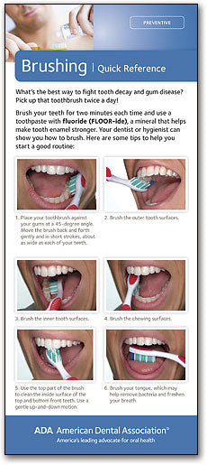 ADA Brochure: Brushing Quick Reference Card