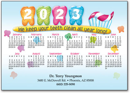 Year in Teeth Postcard Calendar