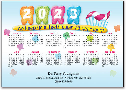 Year in Teeth Postcard Calendar