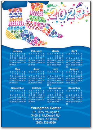 Colourful Feet Calendar Postcard