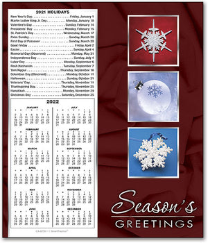 Season's Greetings Tear-off Calendar Card w/Envelope