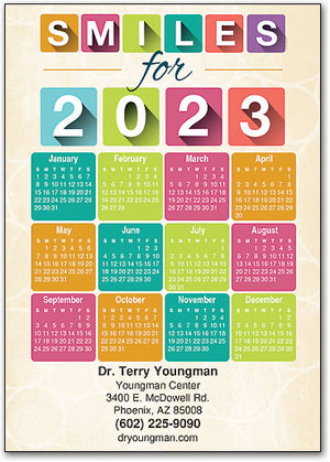 New Year Blocks Postcard Calendar