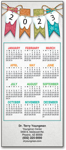 Banner With Bows Promotional Calendar