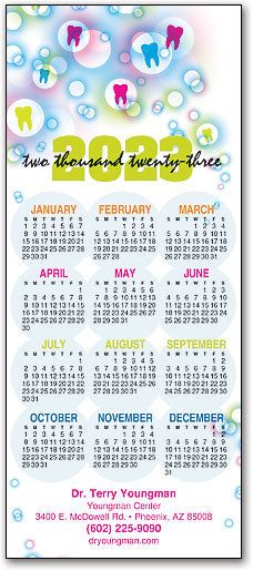 Teeth And Bubbles customisable Promotional Calendar