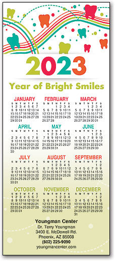 Rainbow Teeth customisable Promotional Calendar