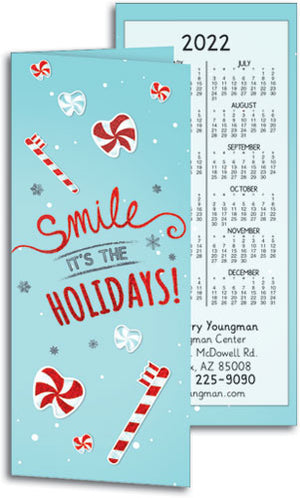 Peppermint Smile Tear Off Calendar Card with Envelope