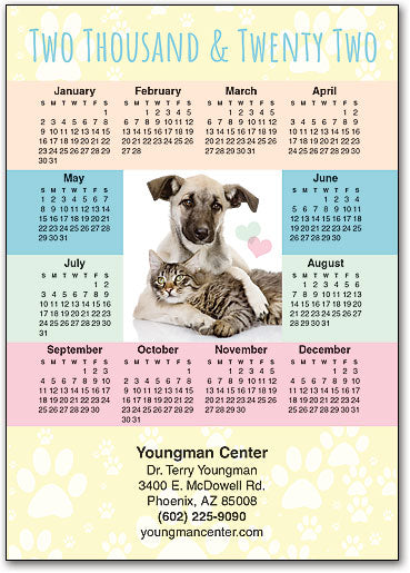 Pastel Pets Postcard Calendar