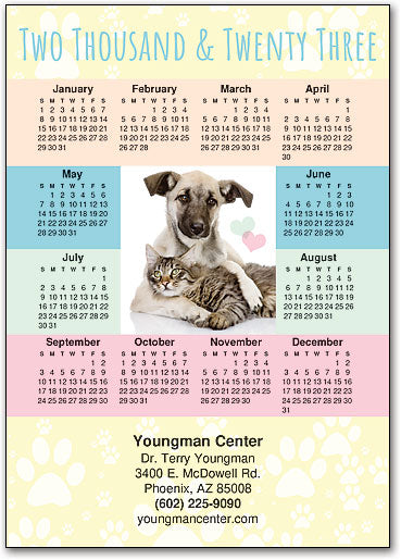 Pastel Pets Postcard Calendar