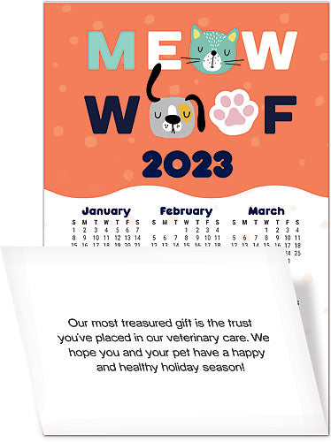 HoHo Holidays Greeting Card Tri-Fold Calendar