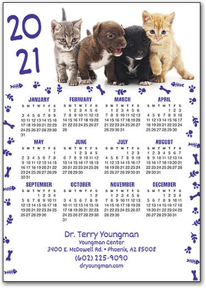 Pups and Kittens Calendar Postcard