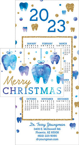Ornamental Teeth Tri-Fold Calendar Card with Envelope