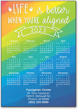 Aligned Rainbow Calendar Magnet