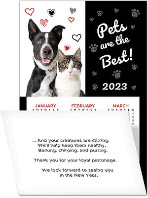 We Love Pets Tri-Fold Calendar Greeting Card