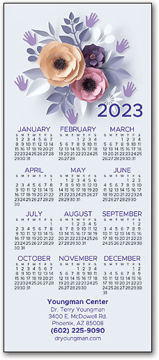 Florals And Hands Promotional Calendar