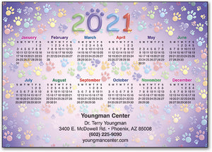 Colourful Paws and Year Postcard Calendar