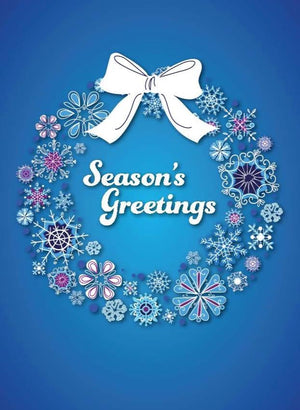 Blue Christmas Wreath Traditional Folding Card