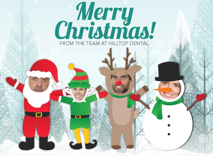 Customisable Christmas Photo Cartoons Folding Card