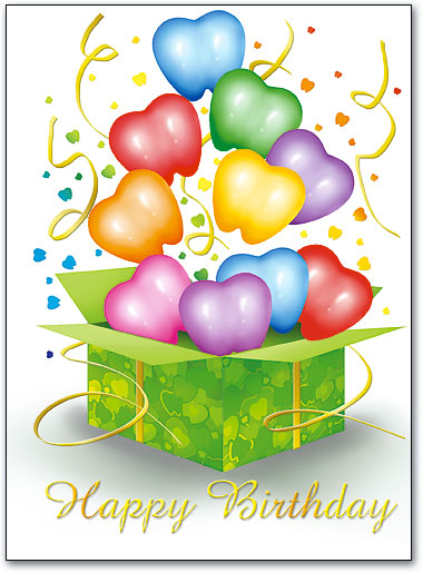 Birthday Box Balloons Folding Card