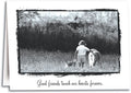 Cat Dog Girl Meadow Sympathy Folding Card