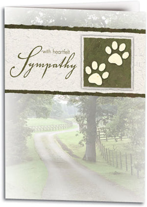 Pawprint Sage Sympathy Folding Card