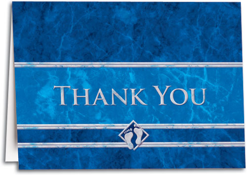 Thank You Blue Feet Folding Card