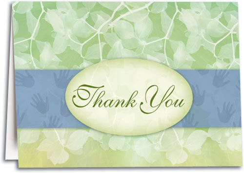 Thank You Green Leaves Folding Card