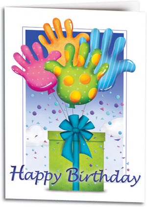 Gift Hand Balloons Folding Card