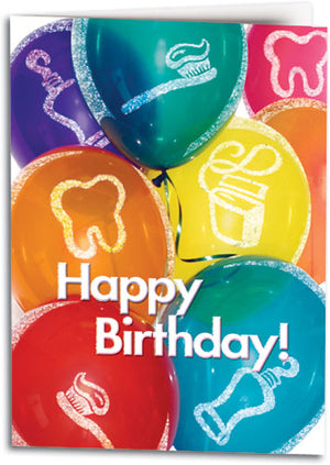 Glittery Birthday Balloons Folding Card