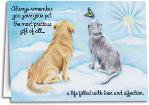 Pets on Clouds Sympathy Folding Card