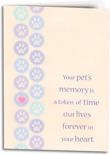 Circle Dot Pawprints Sympathy Folding Card