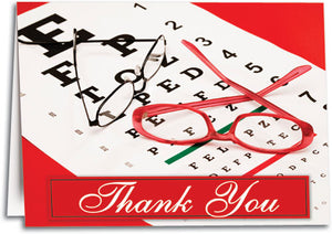 Red Glasses Thank You Folding Card